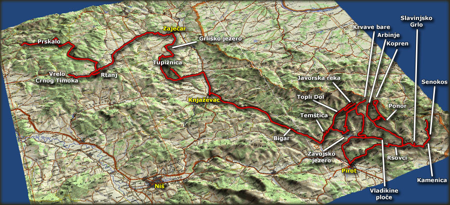karta srbije rtanj Pregledna karta puta od Kučaja do Stare planine | Freebiking karta srbije rtanj